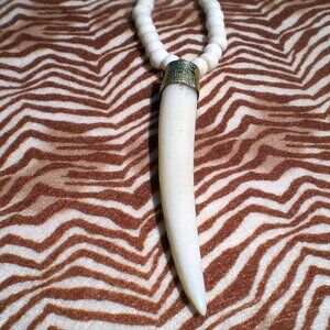 Ox Bone Tusk Necklace